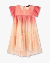 Coral Colour Dress For Kids Girls Size 5 To 6Y