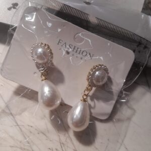 Womens White Pearl Earrings