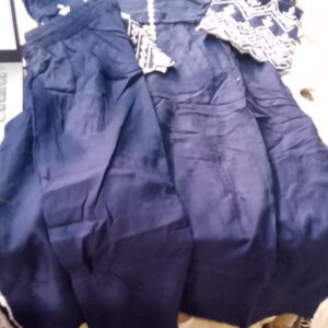 Fayka Women Embroidered Kurti Palazzo Navy Blue Size S