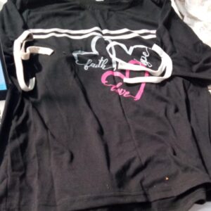 Womens Black Printed T Shirt Size L