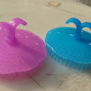 Plastic Hair Washing Comb Hair Massager Shower Brush Pink And Blue 2Pc