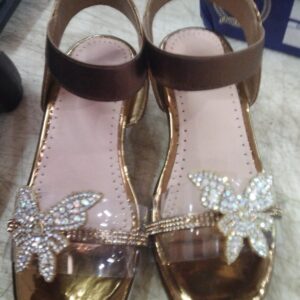 Golden Color Sandals For Girl Kids Size 13