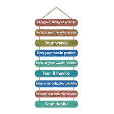 Positive Quote Printed Wooden Wall Hanging For Home Decoration