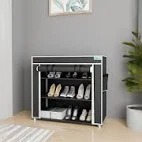 Grey And Black 3 Tier Shoe Rack