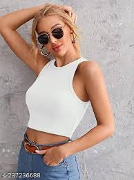 White Color Tank Top For Women Size M