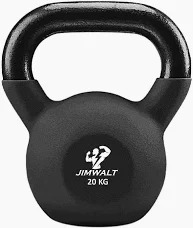 Jimwalt Neoprene Coated 20Kg Black Kettlebell 20 Kg