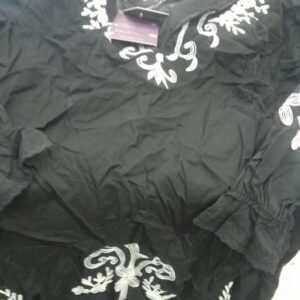 Nayam Womens Black Embroidered Short Kurta Size S