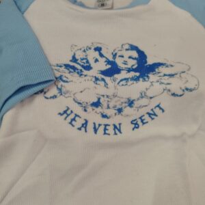 White And Sky Blue Crop Top For Women Size S