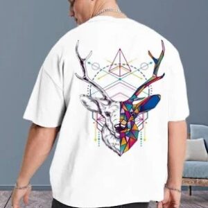 Kushi Flyer White Printed Round Neck T Shirt For Men Size M