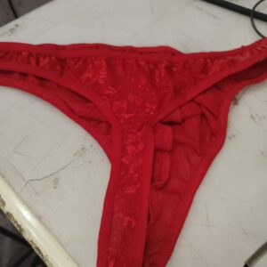 Red Colour Net Thong Panty For Women Size M