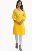 Women Kurte Yellow Color Size L