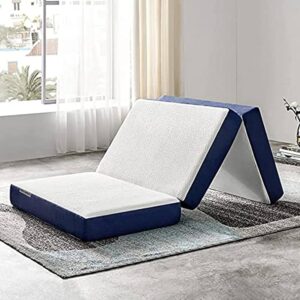 Livpure Smart Tri Fold Bed Mattress Single Size 72 X 36 X 3 Inch Navy Blue