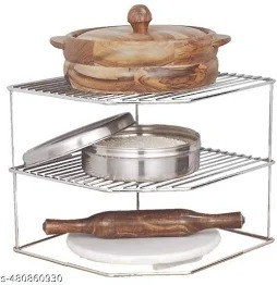 Adjustable Stainless Steel Corner Shelf Organizer