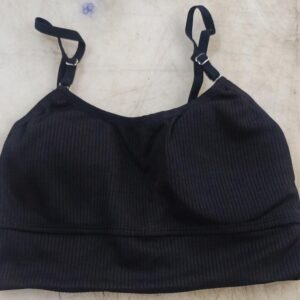 Women Seamless Ribbed Cotton Bralette Women Girls Colour Black Size 30