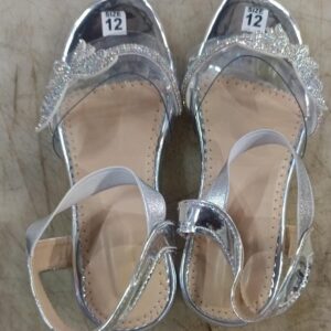 Stylish Trendy Sandals Kids Girls Colour Silver Size 12