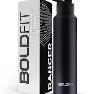 Boldfit Stainless Steel Water Bottle 1 Litre Black Color