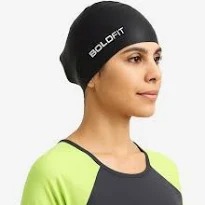 Boldfit Black Color Swimming Cap
