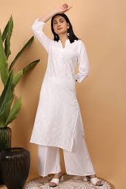 Plain Kurta For Women White Colour Size Xl