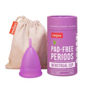 Sirona Reusable Menstrual Cup For Girls Women Size Large