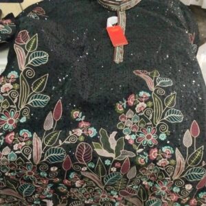 Men Black Printed Colour Fancy Long Kurta Size 5Xl