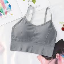Women Bralette Lightly Padded Bra Grey Size 28