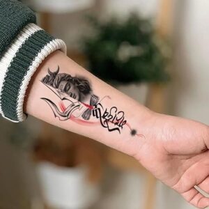 Tattoo Mahadev Face With Trishul And Damru Tattoo Sticker For Male And Female