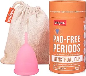 Sirona Pad Free Periods Menstrual Cup For Women Medium