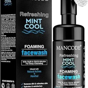 Mancode Refreshing Mint Cool Face Wash With Built In Brush Face Wash For Men 150Ml