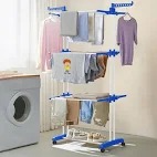 Flipzon Premium Clothes Stand For Drying With Wheels 3 Layer Rack