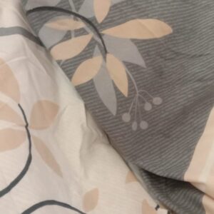 Off White Floral Printed Double Bedsheet With 2 Pcs Pillow Cover