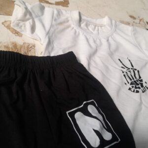 0 To 6 Months Boys T Shirt With Shorts White Black