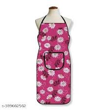 Pink Color Printed Pvc Kitchen Apparel For Unisex
