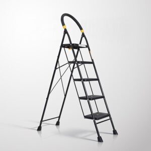 Houza 5 Step Steel Eco Ladder For Home With Anti Skid Shoes Steel Ladder