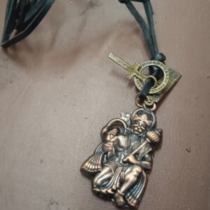 Anish Nx Bajrangbali Hanuman Monkey God Leather Pendant Necklace Chain For Men And Women
