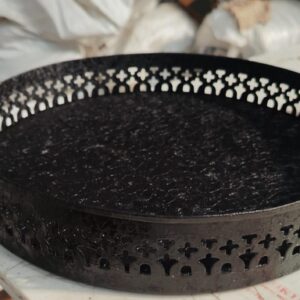 Kadak Chai Glass Set Of 6 With Sugar Cube Bowl And Black Metal Tray