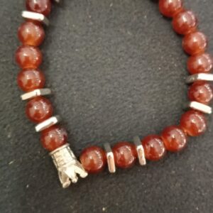 Astro Cart Natural Red Onyx Bracelet Crystal Stone Red Onyx Beaded Bracelet For Men Women