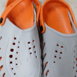 Mens Clogs Sandal Color Grey Orange Size 5