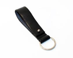 Black Color Simple Leather Keychain