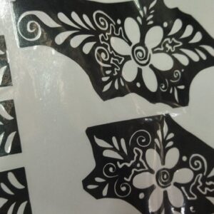 Black Color Flower Design Mehndi Sticker
