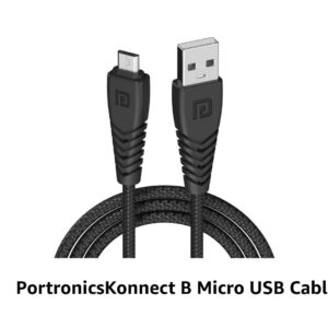 Portronics Konnect B Micro Usb Cables For Fast Charging And Data Sync 3Point0 Amp Nylon Braided I 1 Mtrblack