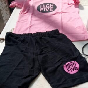 Kids T Shirt And Shorts Size 8 To 9 Y Pink With Black