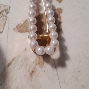 Womens Gold Plated White Pearl Fancy Hair Pins