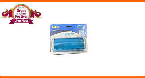 Free Air Sleek Blue And White Plastic Toothbrush Holder
