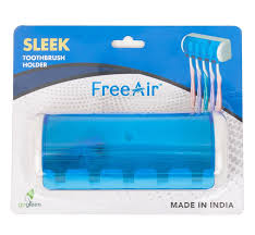 Sleek White And Blue Color Plastic Toothbrush Holder