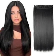 Hair Extensions For Women Black 5 Clip Straight