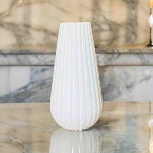 White Plastic Omega Pot Vase For Decoration Pack Of 2