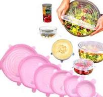 Silicone Lid Cover Pink Colour Pack Of 6