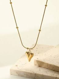Gold Plated Heart Shaped Pendants With Chains
