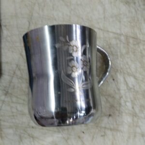 Sr Stainless Steel Flower Print Tea Cups 250Ml