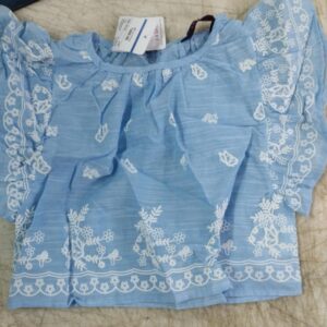 Fr Ndz Kids Frendz Woven Tops Color Blue Size 55Cm